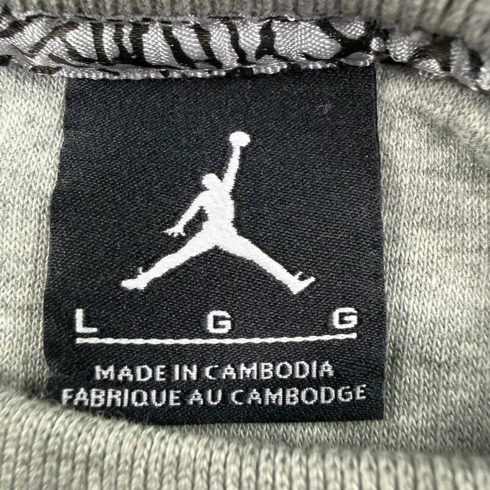 Jordan Sweatshirt Large Gray Black Jumpman Raglan Fleece‎ 689002-064 Men's
